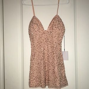 MAJORELLE Light pink mini dress